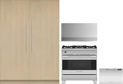 5 Piece Package Includes Refrigerator, Freezer, Range, Hood And Dishwasher